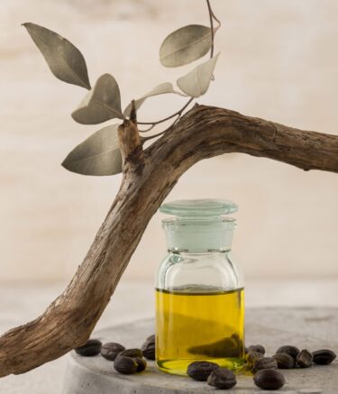arrangement-de-bouteille-d-huile-de-jojoba